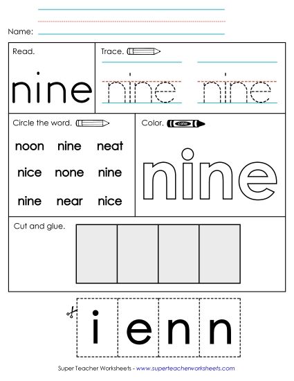 Worksheet 2: Nine (Printable PDF Worksheet)
