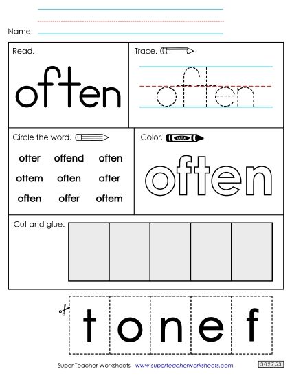 Worksheet 2: Often (Printable PDF Worksheet)
