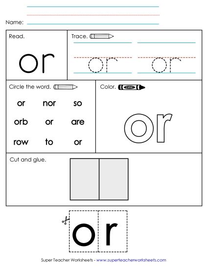 Worksheet 2: Or (Printable PDF Worksheet)