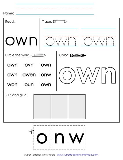 Worksheet 2: Own (Printable PDF Worksheet)