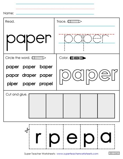 Worksheet 2: Paper (Printable PDF Worksheet)