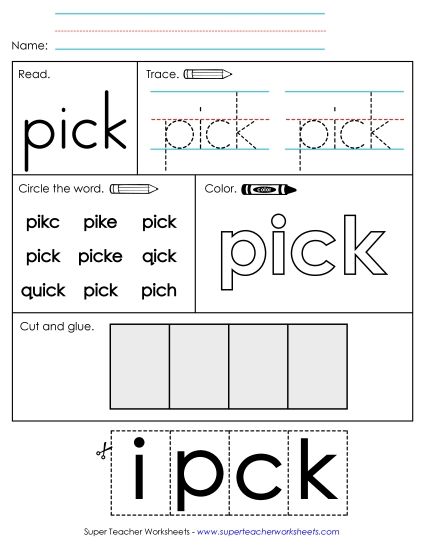 Worksheet 2: Pick (Printable PDF Worksheet)