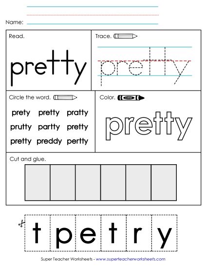 Worksheet 2: Pretty (Printable PDF Worksheet)