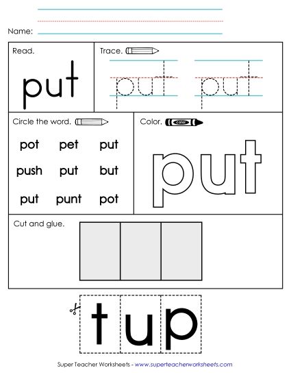 Worksheet 2: Put (Printable PDF Worksheet)