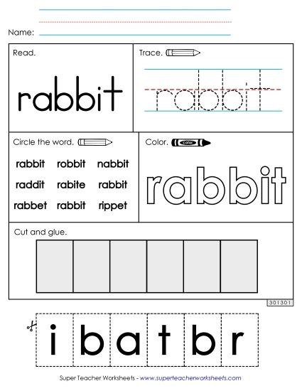 Worksheet 2: Rabbit (Printable PDF Worksheet)