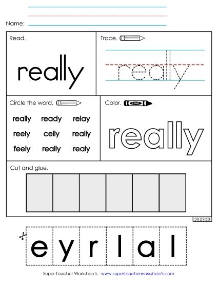 Worksheet 2: Really (Printable PDF Worksheet)