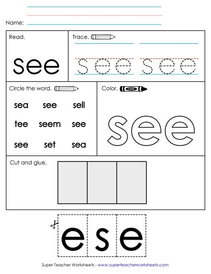 Worksheet 2: See (Printable PDF Worksheet)