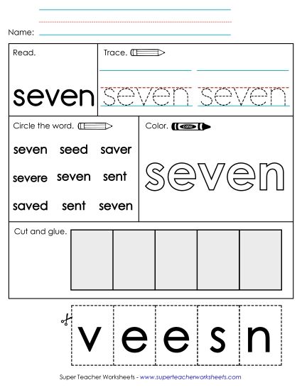 Worksheet 2: Seven (Printable PDF Worksheet)