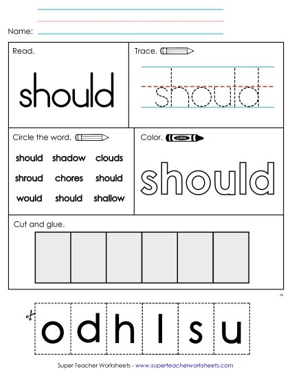 Worksheet 2: Should (Printable PDF Worksheet)