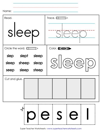 Worksheet 2: Sleep (Printable PDF Worksheet)