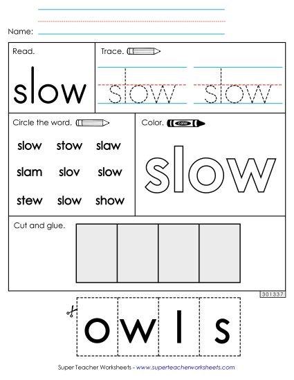 Worksheet 2: Slow (Printable PDF Worksheet)