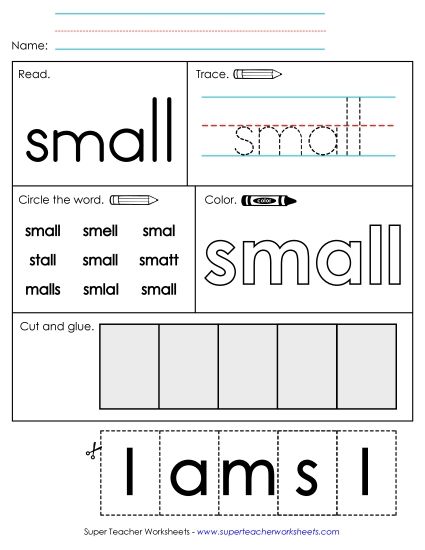 Worksheet 2: Small (Printable PDF Worksheet)