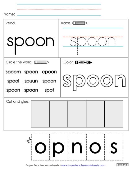 Worksheet 2: Spoon (Printable PDF Worksheet)