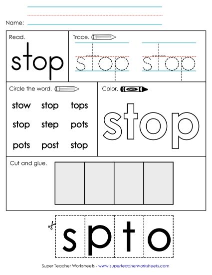 Worksheet 2: Stop (Printable PDF Worksheet)