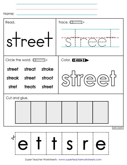 Worksheet 2: Street (Printable PDF Worksheet)