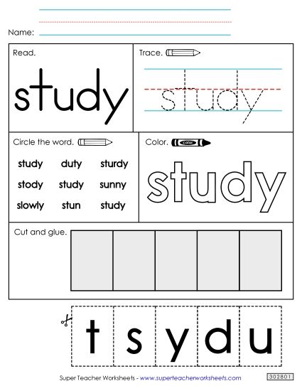 Worksheet 2: Study (Printable PDF Worksheet)