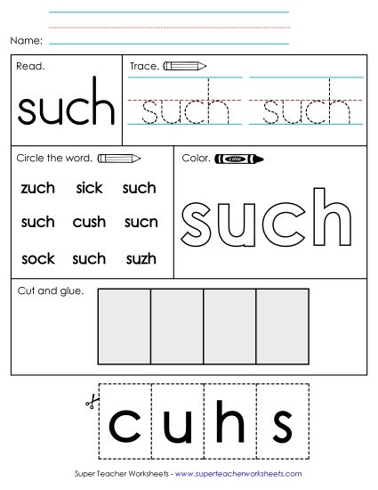 Worksheet 2: Such (Printable PDF Worksheet)