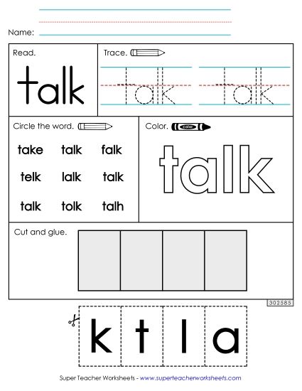 Worksheet 2: Talk (Printable PDF Worksheet)