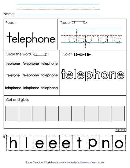 Worksheet 2: Telephone (Printable PDF Worksheet)