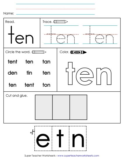 Worksheet 2: Ten (Printable PDF Worksheet)