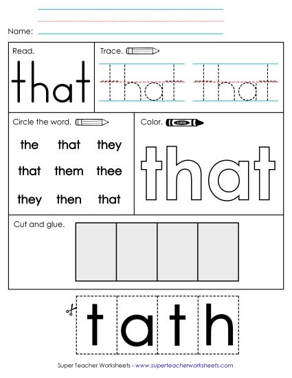 Worksheet 2: That (Printable PDF Worksheet)