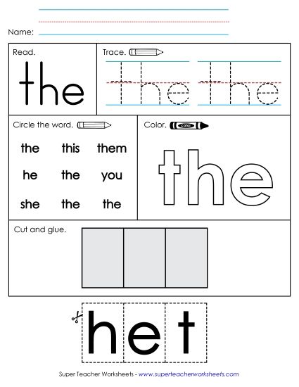 Worksheet 2: The (Printable PDF Worksheet)