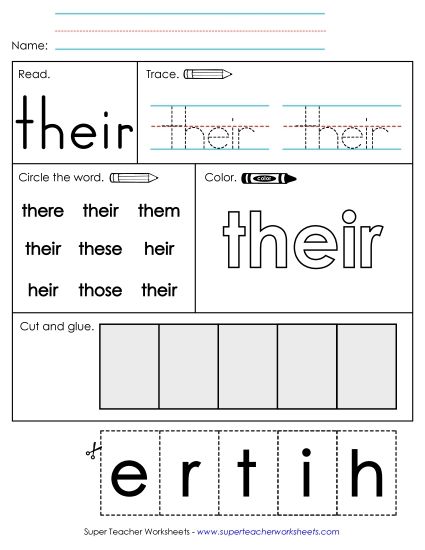 Worksheet 2: Their (Printable PDF Worksheet)