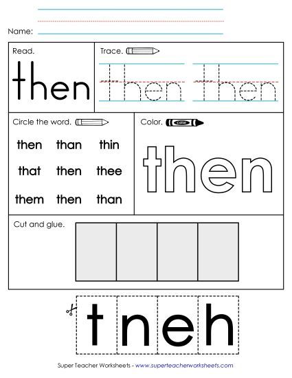 Worksheet 2: Then (Printable PDF Worksheet)