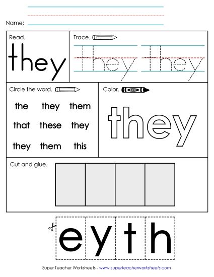 Worksheet 2: They (Printable PDF Worksheet)
