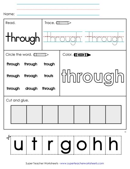 Worksheet 2: Through (Printable PDF Worksheet)