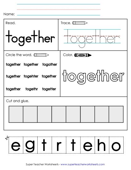 Worksheet 2: Together (Printable PDF Worksheet)
