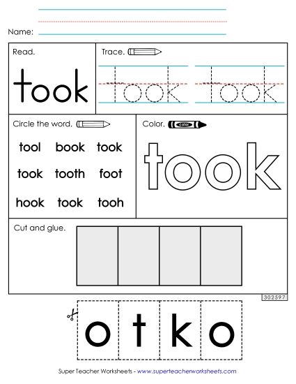 Worksheet 2: Took (Printable PDF Worksheet)