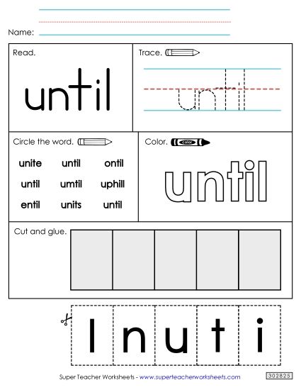 Worksheet 2: Until (Printable PDF Worksheet)