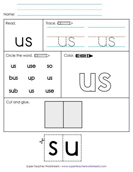 Worksheet 2: Us (Printable PDF Worksheet)