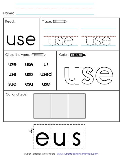 Worksheet 2: Use (Printable PDF Worksheet)