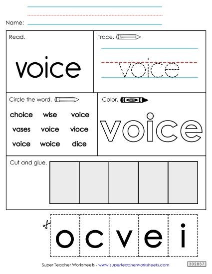 Worksheet 2: Voice (Printable PDF Worksheet)