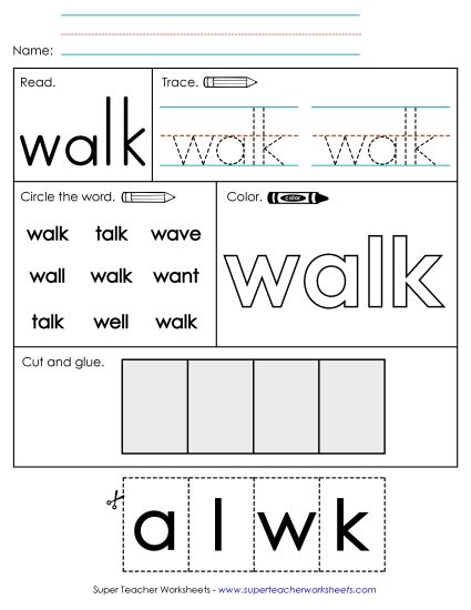 Worksheet 2: Walk (Printable PDF Worksheet)