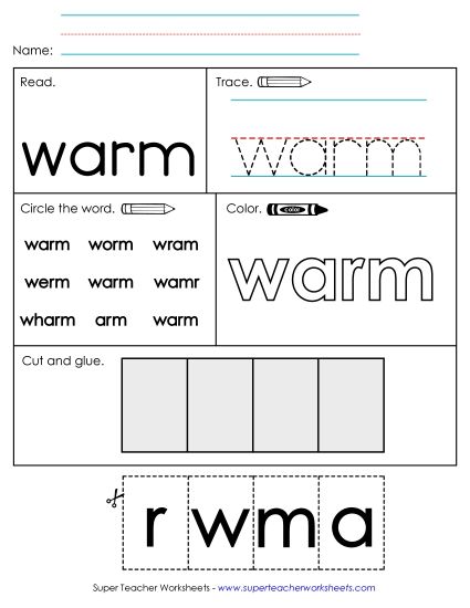 Worksheet 2: Warm (Printable PDF Worksheet)