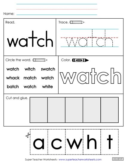 Worksheet 2: Watch (Printable PDF Worksheet)