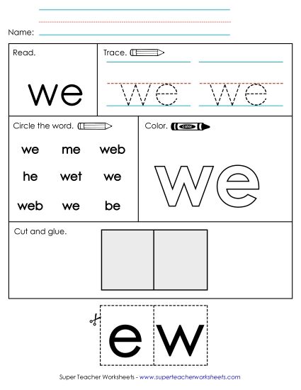 Worksheet 2: We (Printable PDF Worksheet)