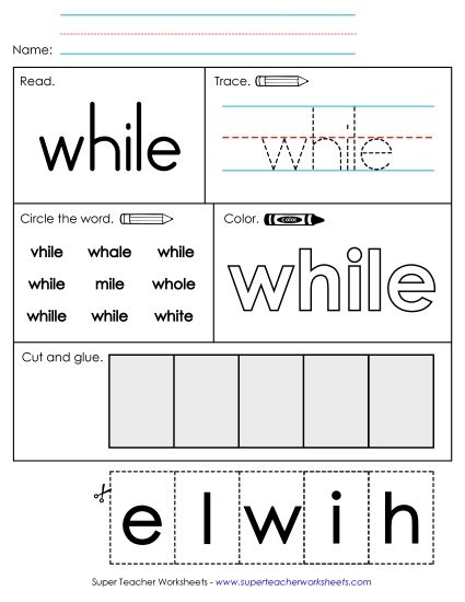 Worksheet 2: While (Printable PDF Worksheet)