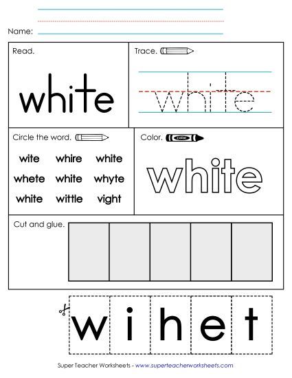 Worksheet 2: White (Printable PDF Worksheet)