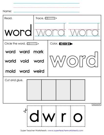 Worksheet 2: Word (Printable PDF Worksheet)