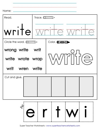 Worksheet 2: Write (Printable PDF Worksheet)