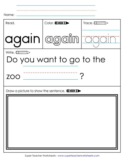 Worksheet 3: Again (Printable PDF Worksheet)