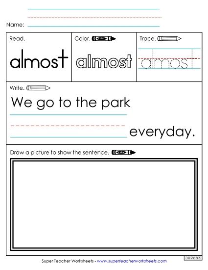 Worksheet 3: Almost (Printable PDF Worksheet)