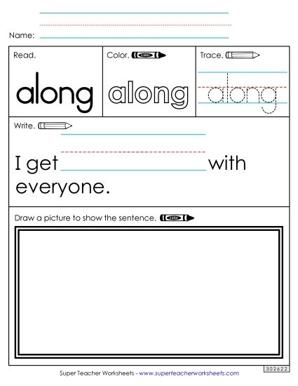 Worksheet 3: Along (Printable PDF Worksheet)