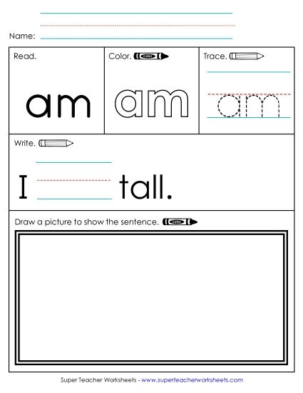 Worksheet 3: Am (Printable PDF Worksheet)