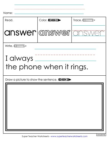 Worksheet 3: Answer (Printable PDF Worksheet)