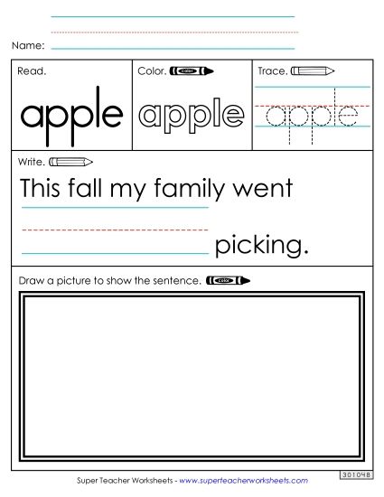 Worksheet 3: Apple (Printable PDF Worksheet)